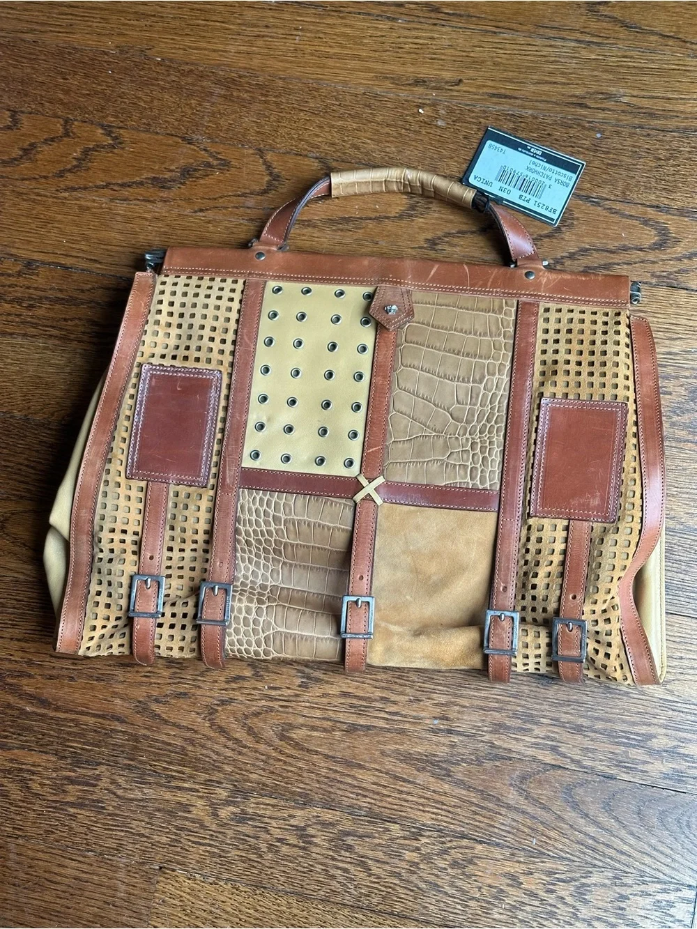 Gianni Versace Patchwork Panel Leather Bag